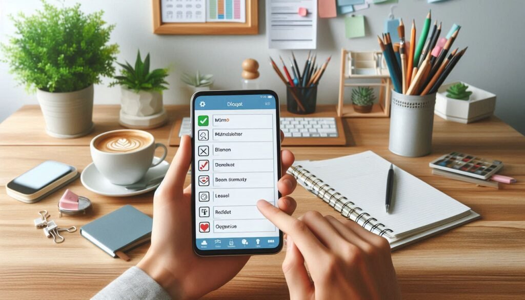 Digital planner showing tasks to organize a successful morning routine for teen success
