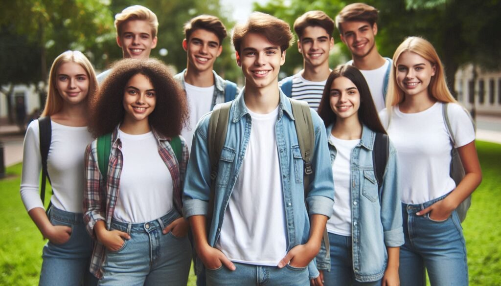 Confident teenagers smiling outdoors – Building Self-Confidence in Teenagers.