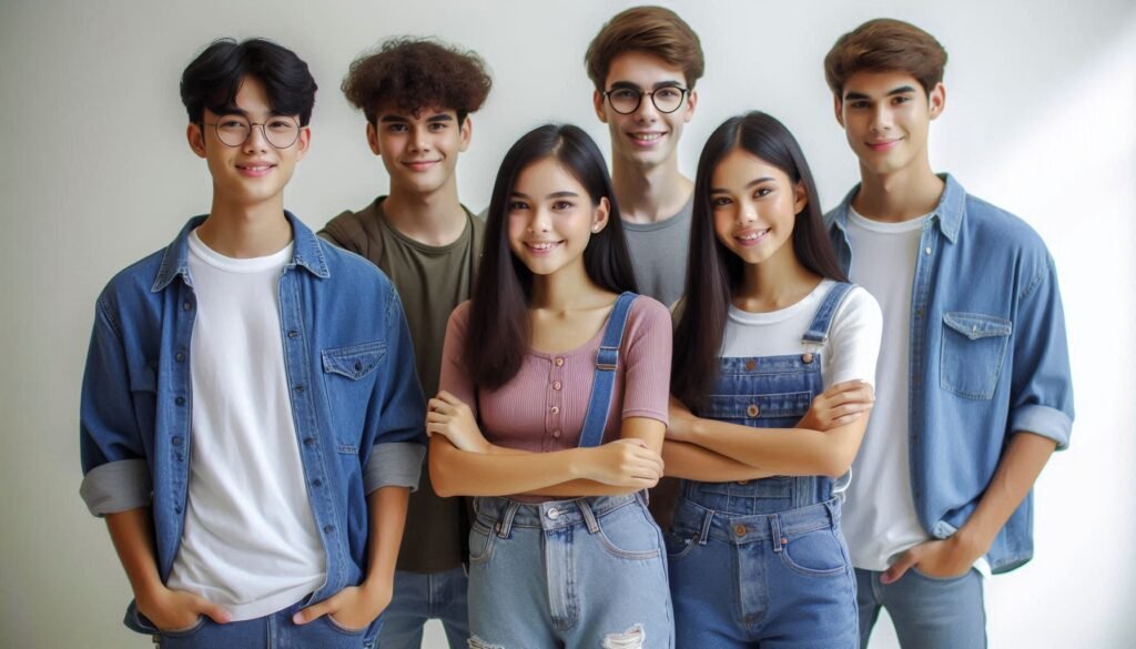 Confident teen group using strong body language – Building Self-Confidence in Teenagers.