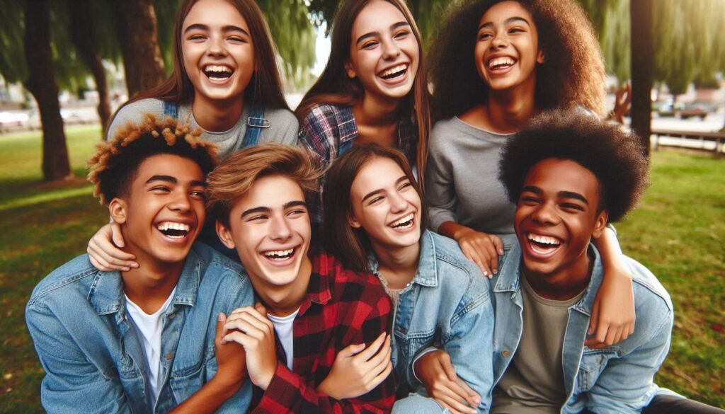 Happy teenage friends supporting each other – Building Self-Confidence in Teenagers.