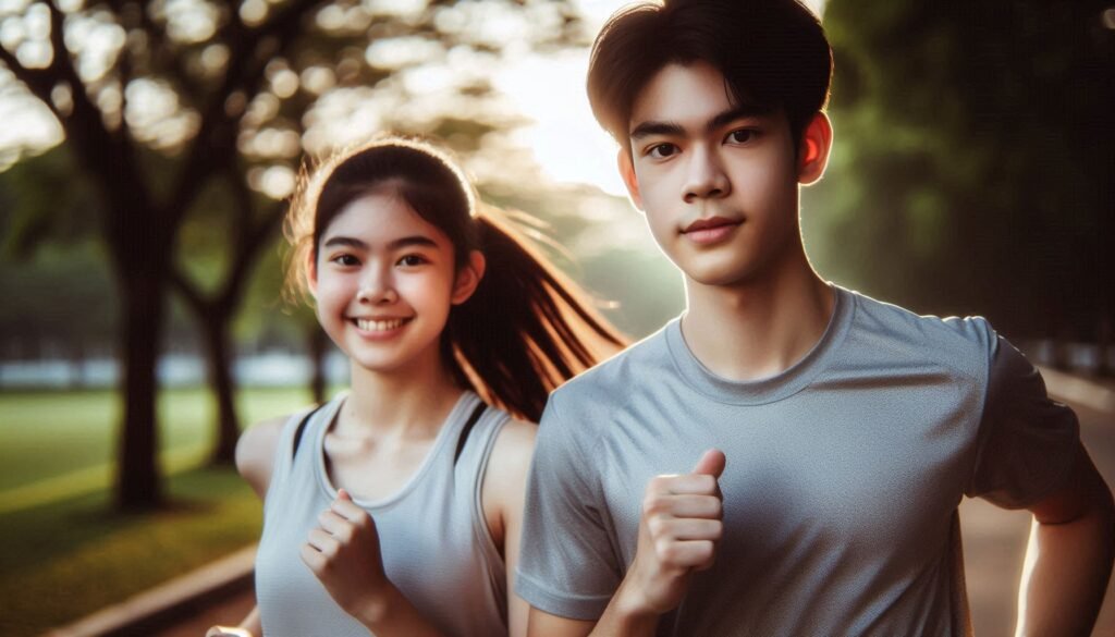 Teenagers exercising for a healthy and confident mindset – Building Self-Confidence in Teenagers.