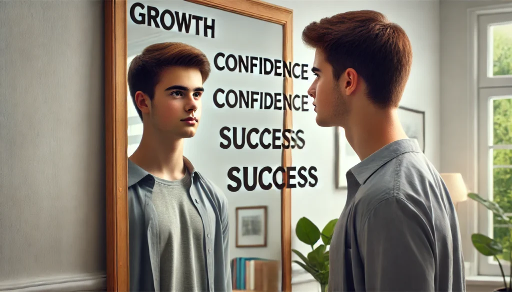 A teen developing a growth mindset, an essential part of a success mindset for teens.