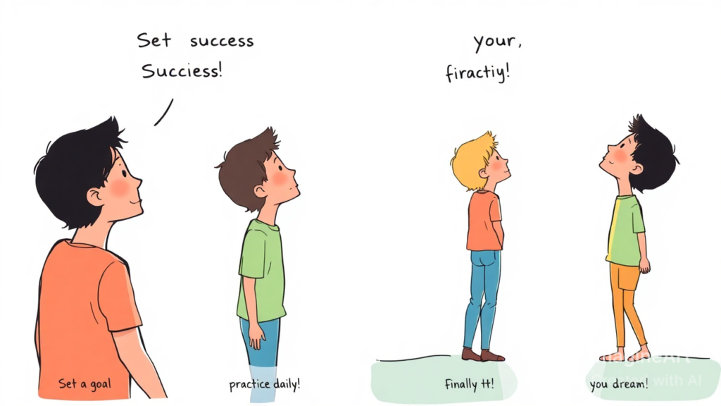 Step-by-step process of using visualization techniques for goal achievement.
