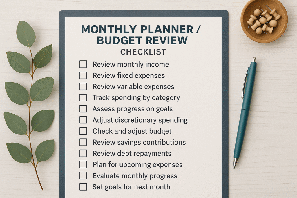 Monthly financial review for better budgeting