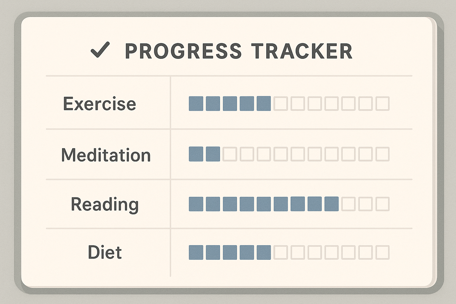 Tracking bodyweight strength progress using a fitness journal