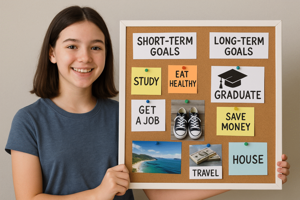 setting savings goals in a teen budget