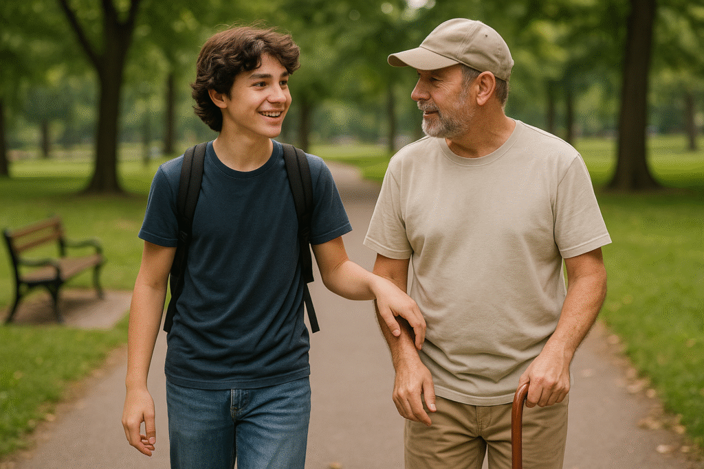 Teen engaging in a small social interaction to Confidence boost and communication skills